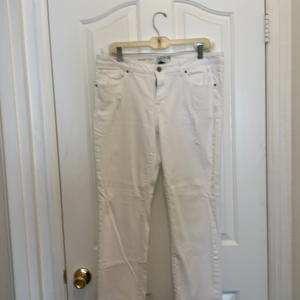 APT 9 white distressed jeans